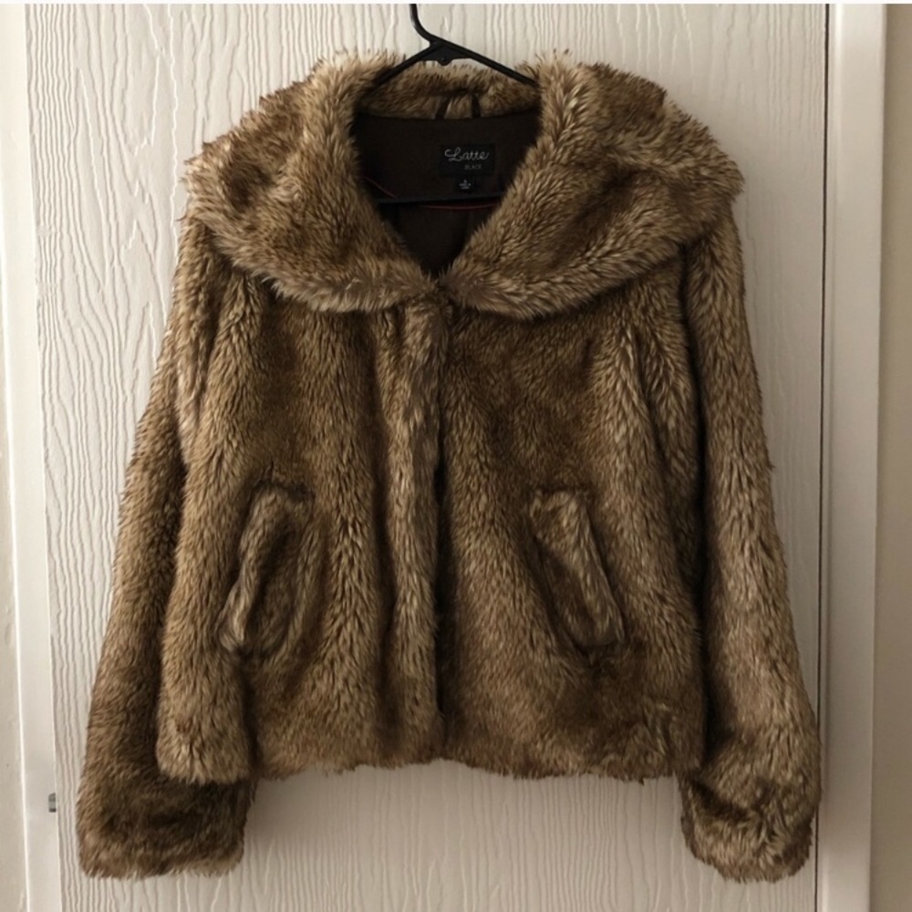 Urban Outfitters Faux Fur Jacket in Light Brown